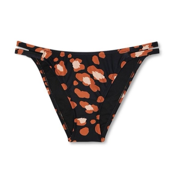 Shade & Shore Animal Print Cheeky Black Brown Bikini Bottom Size Large NWT - Picture 1 of 8
